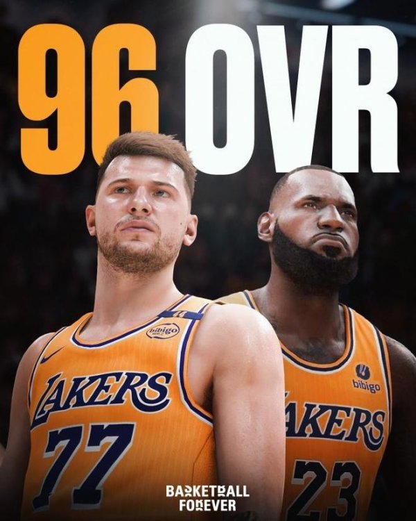 Giá trị khả năng 2K26 của Lakers được tiết lộ: Doncic và James đều là 96, Ayton 83 Brownie 68